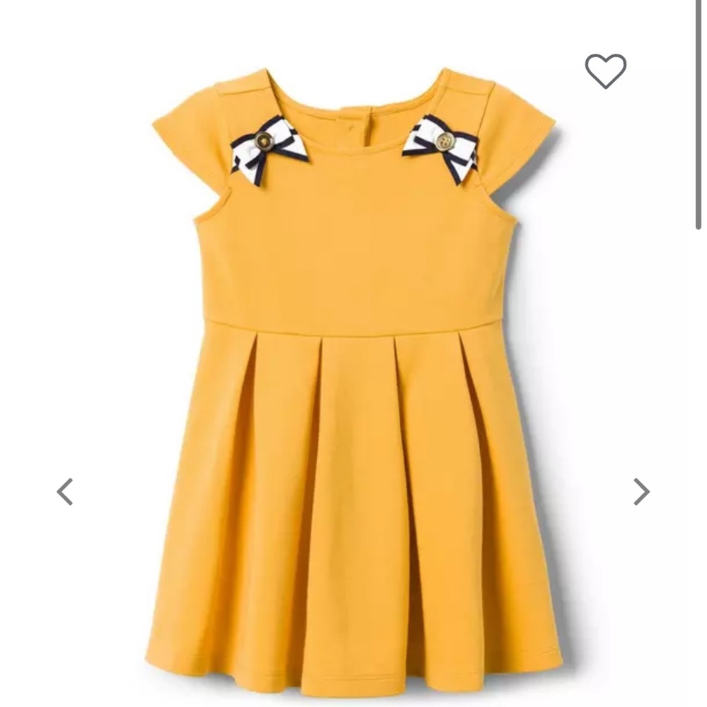 Janie and Jack Mustard Dress with Bow Details